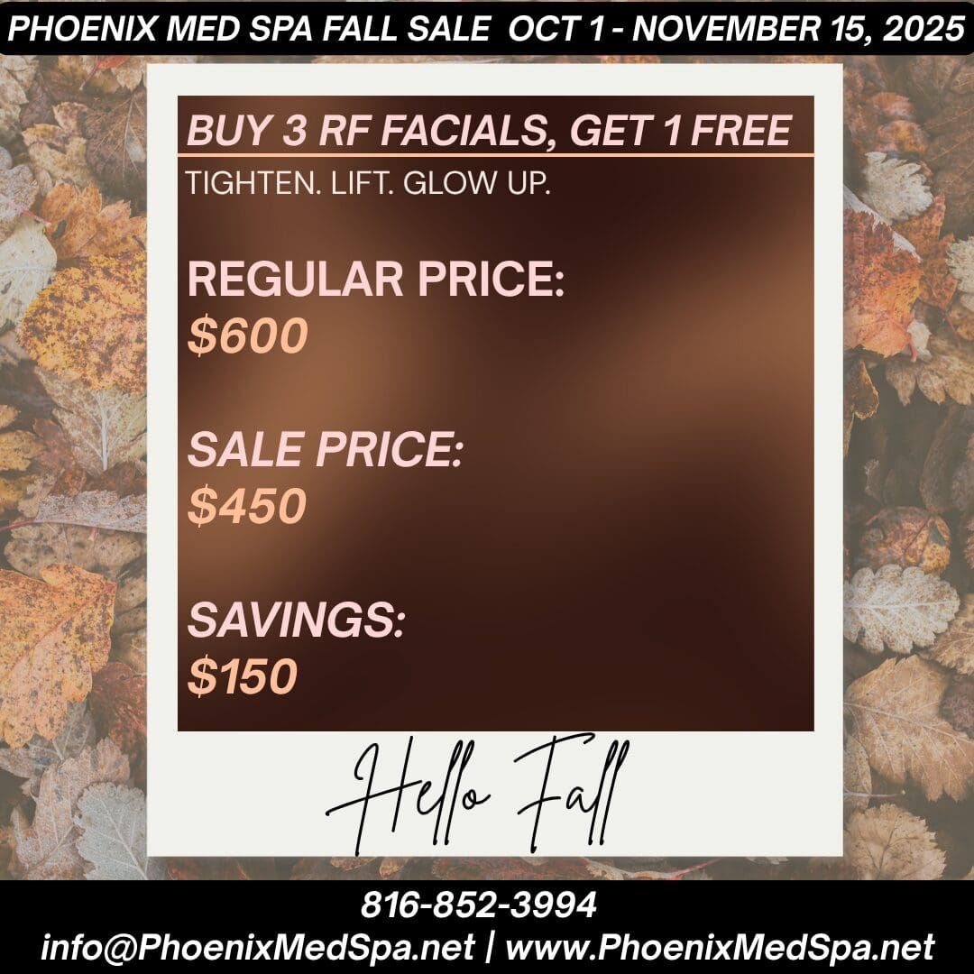Med spa fall sale promotion flyer.