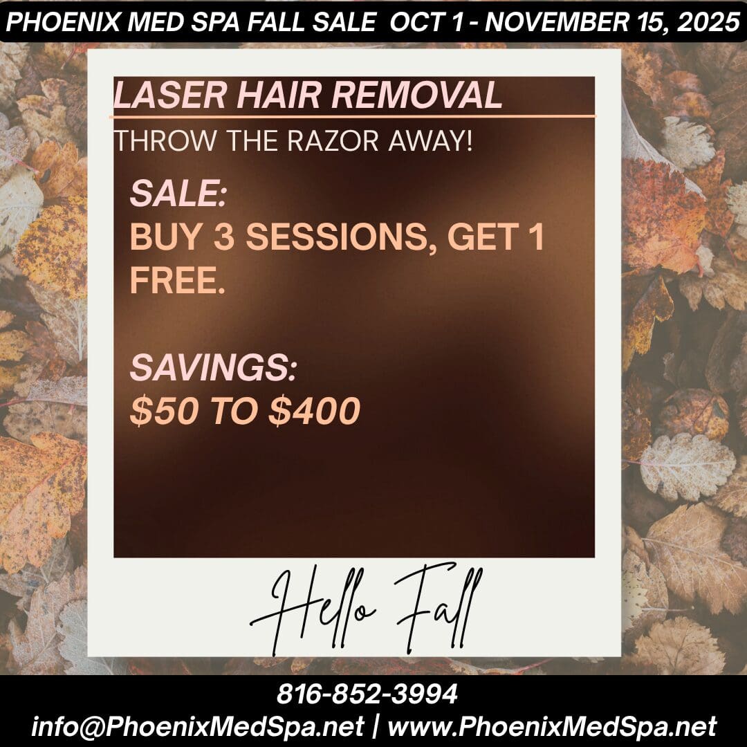 Laser hair removal fall sale advertisement.